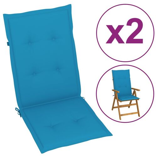 Coussin De Chaise De Jardin 2 Pcs Bleu 120 X 50 X 3 Cm Vidaxl Vidaxl