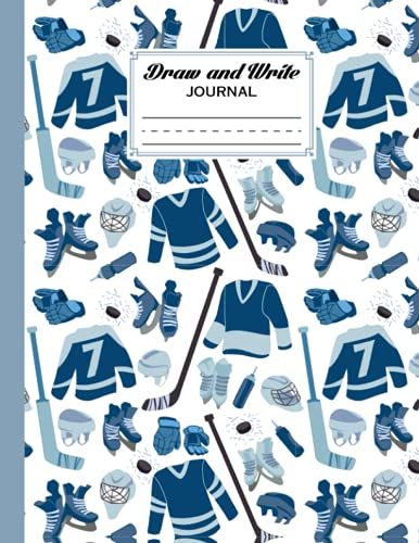 Draw And Write Journal: Draw And Write Journal, Grades K-2, Hockey Cover Primary Composition Half Page Lined Paper With Drawing Space (8.5" X 11" Notebook) Design By Andreas Efthymous