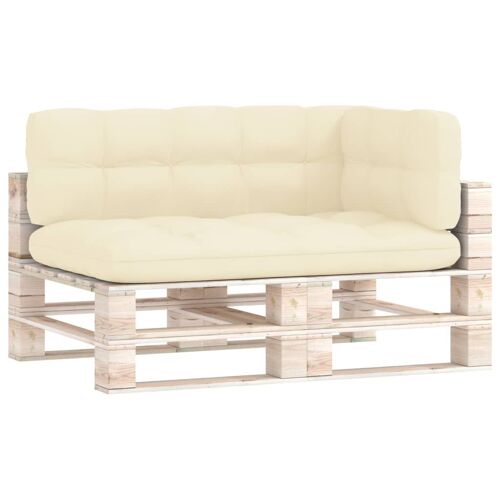 Coussins de canapé palette 3 pcs Crème vidaXL vidaXL