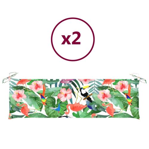 Coussins de banc 2 pcs multicolore 180x50x7 cm tissu vidaXL vidaXL