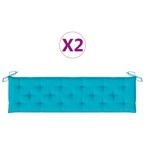 Coussins de banc 2 pcs turquoise 180x50x7 cm tissu vidaXL vidaXL