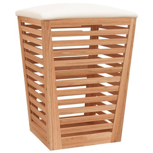 Tabouret de salle de bain 40,5x40,5x56 cm Bois massif de noyer vidaXL vidaXL