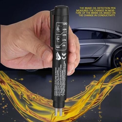 Testeur D'huile Liquide - Universel - Pen 5 Led - Détection Humidité - Compatible Dot3/4/5 - Jaune