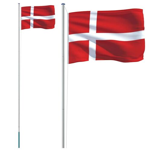 Drapeau du Danemark et mât 6,23 m Aluminium vidaXL vidaXL