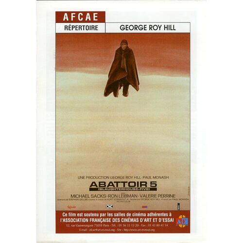 Abattoir 5, Synopsis Dépliant, De George Roy Hill, Avec Sharon Gans, Sorrell Booke, Michael Sacks