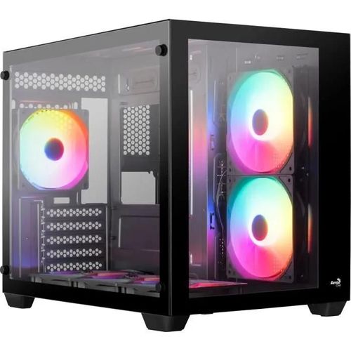 Aerocool Dryft Mini G v1 Cube - Boîtier mini tour - Noir - RGB - Verre Trempé