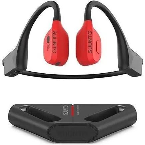 Suunto Wing - Écouteurs avec micro - oreille dégagée - montage derrière le cou - Bluetooth - sans fil - rouge lave