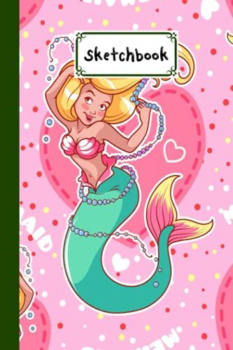 Sketchbook: Blank White Pages For Painting, Drawing, Writing, Sketching And Doodling, 120 Pages, Size 6" X 9" | Mermaid Cover By Denis Falk