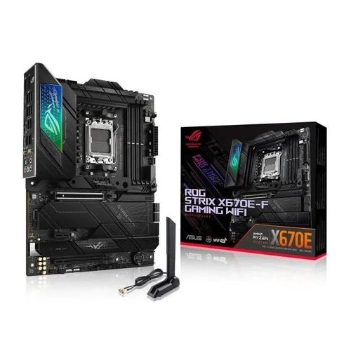 ASUS ROG Strix X670E-F Gaming WiFi - Carte-mère - ATX - Socket AM5 - AMD X670E Chipset - USB-C 3.2 Gen 2x2, USB 3.2 Gen 1, USB-C 3.2 Gen2, USB 3.2 Gen 2 - 2.5 Gigabit LAN, Wi-Fi 6, Bluetooth -...
