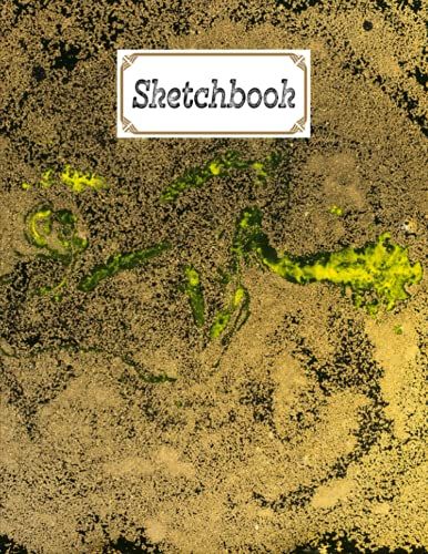 Sketchbook For Kids: Blank White Pages For Painting, Drawing, Writing, Sketching And Doodling, Size 8.5" X 11" | Marbled Golden Cover By Nadine Siebert
