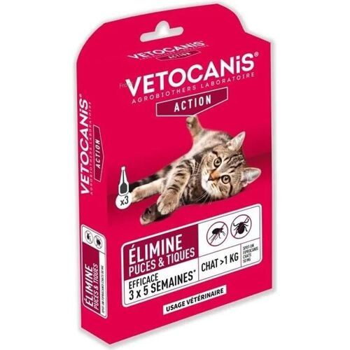 Vetocanis Pipettes Spot On. Anti-Puces Et Anti-Tiques - Pour Chat
