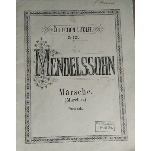 Mendelssohn Märsche N° 908 Piano Solo