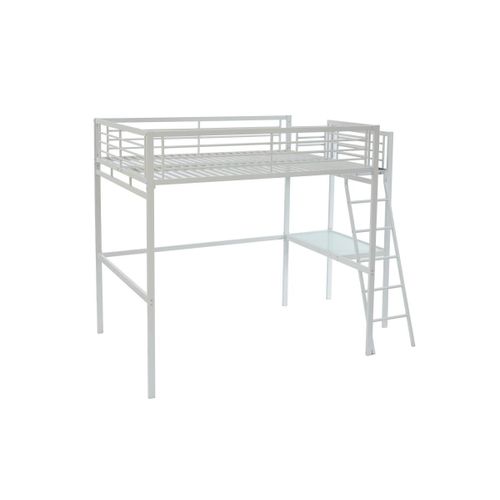 Lit Mezzanine Casual Ii - 140 X 190 Cm - Plateforme Bureau - Blanc