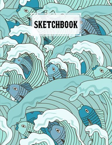 Sketchbook For Kids: Sea Waves Sketchbook,Blank White Pages For Painting, Drawing, Writing, Sketching And Doodling, 122 Pages, Size 8.5" X 11" By Rico Romer