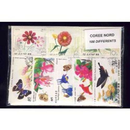Coree Du Nord 100 Timbres Differents Obliteres 
