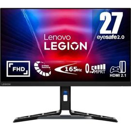 Lenovo Legion R27i-30 - Écran LED - jeux - 27" (27" visualisable) - 1920 x 1080 Full HD (1080p) @ 165 Hz - IPS - 350 cd/m² - 1000:1 - 0.5 ms - HDMI, DisplayPort - haut-parleurs - noir corbeau
