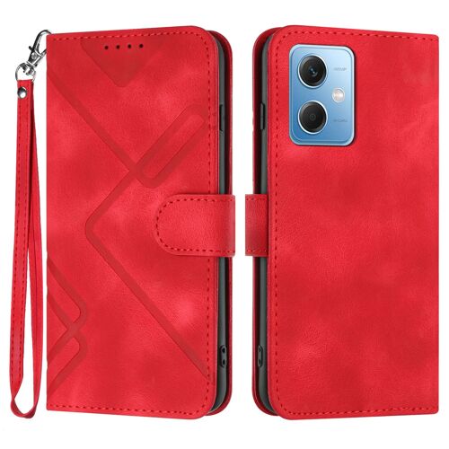 Coque Pour Xiaomi Redmi Note 12 5g,Etui En Cuir Pu Portefeuille Magnétique Coque Pour Xiaomi Redmi Note 12 5g,Antichoc Housse De Protection Avec Fente Carte Und Flip Béquille,Rouge
