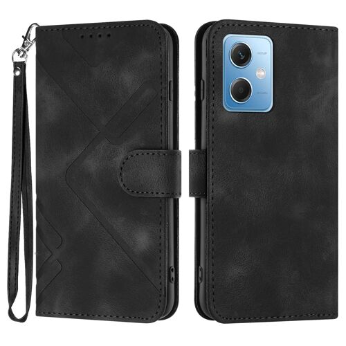 Coque Pour Xiaomi Redmi Note 12 5g,Etui En Cuir Pu Portefeuille Magnétique Coque Pour Xiaomi Redmi Note 12 5g,Antichoc Housse De Protection Avec Fente Carte Und Flip Béquille,Noir