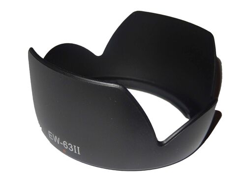 vhbw Pare-soleil compatible avec Canon EF 28-105mm f/3.5-4.5 II USM objectif 58mm - Cache noir, plastique, tulipe, 9,5 cm