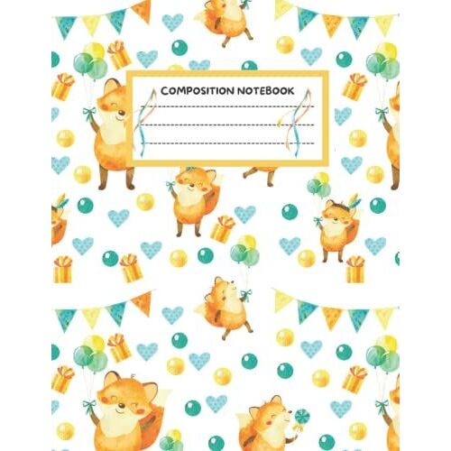 Kawaii Fox Composition Notebook: Cute Kawaii Composition Notebook Journal