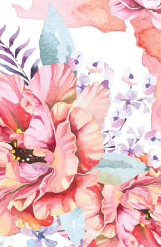 Floral Dot Grid Hardcover Journal For Journaling, Drawing, And Writing: Watercolor Peonies | 5.5" X 8.5" Hardcover Notebook | 160 Pages Dot Grid Pages