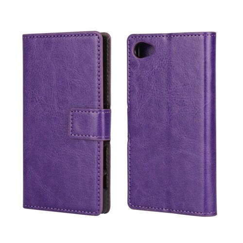 Etui Type Portefeuille Pour Sony Xperia Z5 Compact Violet Avec Rabat Latéral Art