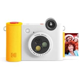 Appareil photo Compact Kodak Smile+ Blanc compact avec imprimante photo instantanée - 5.0 MP - Bluetooth - blanc