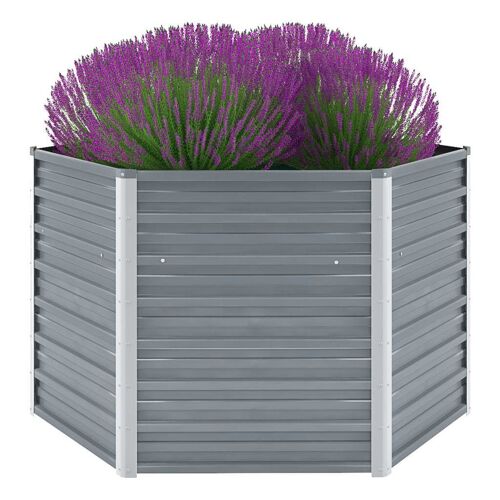 Vidaxl Lit Surélevé De Jardin Acier Galvanisé 129x129x77 Cm Gris