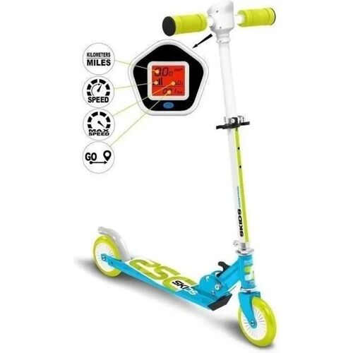 Trottinette Pliable Skids Control - Bleue Avec Compteur
