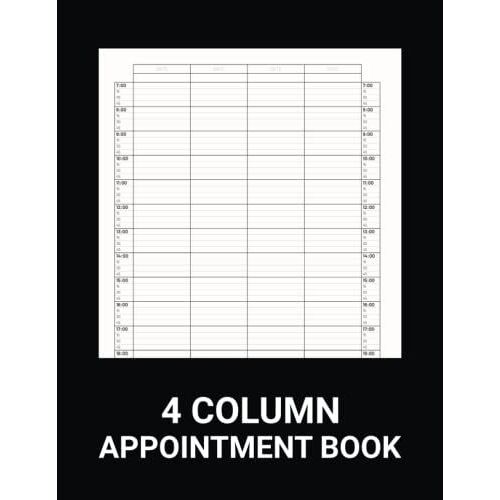 4 Column Appointment Book: Large Size Appointment Book For Business