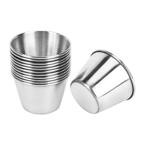 12 Pack Stainless Steel Condiment Sauce Cups,Commercial Grade Dipping Sauce Cups,Condiment