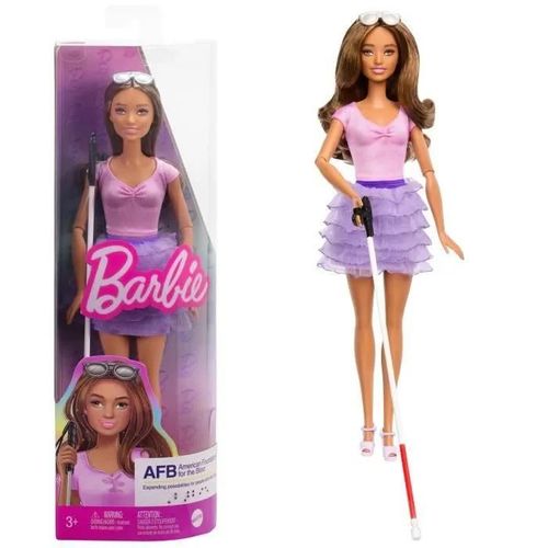 Barbie-Barbie Fashionistas 228-Poupée Aveugle Avec Canne Et Lunettes
