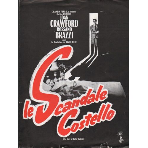 Le Scandale Costello, Synopsis Dépliant, David Miller, Joan Crawford, Heather Sears, Rossano Brazzi