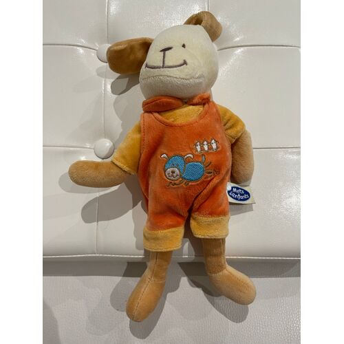 Peluche Doudou Chien Mot D Enfant Orange Col 