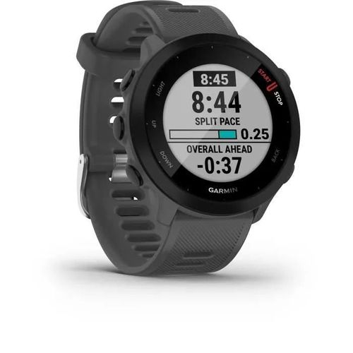 Garmin Forerunner 55 - Noir - montre de sport avec bande - silicone - gris - affichage 1.04" - Bluetooth, ANT+ - 37 g