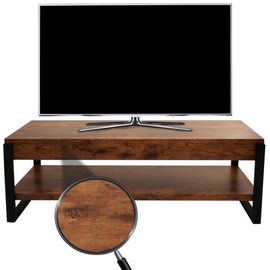 Meuble Tv Hwc-L53, Table De Télévision Lowboard Tv-Tisch, Métal 42x120x44cm   Chêne Sauvage Foncé