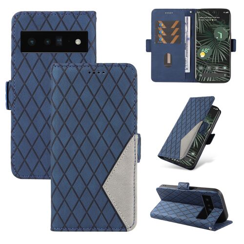 Coque Compatible Avec Google Pixel 6 Pro,Housse En Cuir Pu Pochette Portefeuille Magnétique Etui De Protection,Antichoc Étui À Rabat Pochette Pour Google Pixel 6 Pro,Bleu