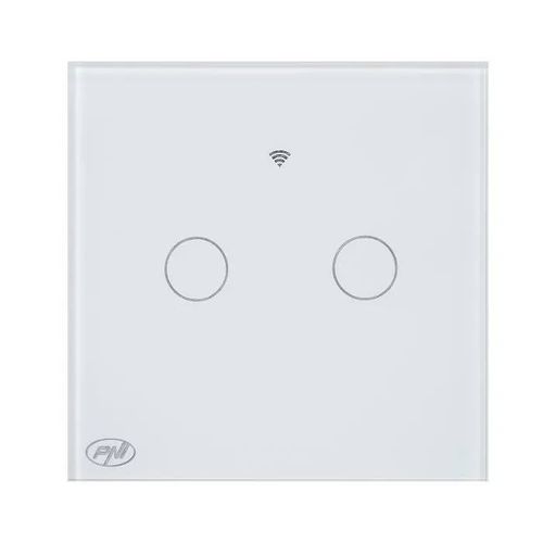 PNI SafeHome PT202L WiFi Smart Touch Switch, 10A, Tuya Smart app control, compatible Alexa et Google Assistant - Live Wire, no null