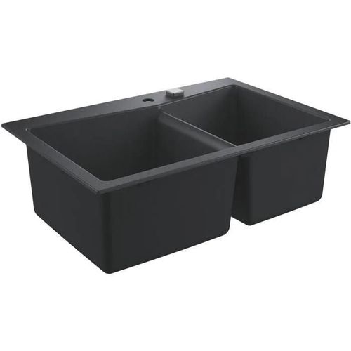 GROHE Évier en composite K700 31657AP0 - A encastrer - 2 bacs - sans égouttoir - 83.8x55.9 cm - Noir granite