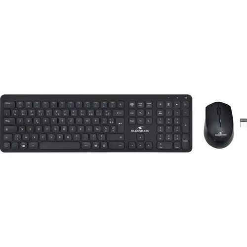 BLUESTORK Silent Office Pack - Ensemble clavier et souris - sans fil - 2.4 GHz - noir - boîte