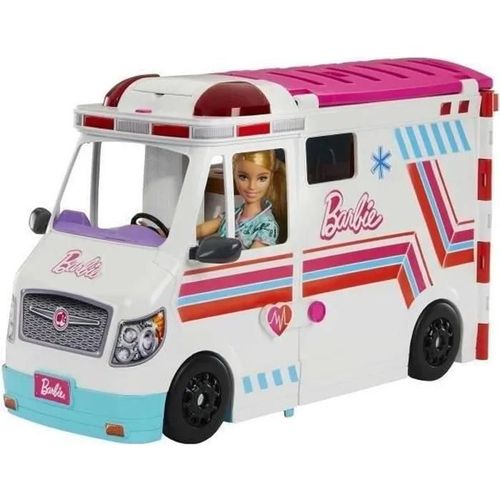 Coffret Barbie Véhicule Médical Avec Ambulance Et Clinique