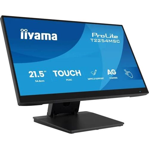 iiyama ProLite T2254MSC-B2AG - Écran LED - 21.5" (18.7" visualisable) - écran tactile - 1920 x 1080 Full HD (1080p) @ 100 Hz - IPS - 300 cd/m² - 1300:1 - 4 ms - HDMI, DisplayPort - haut-parleurs...