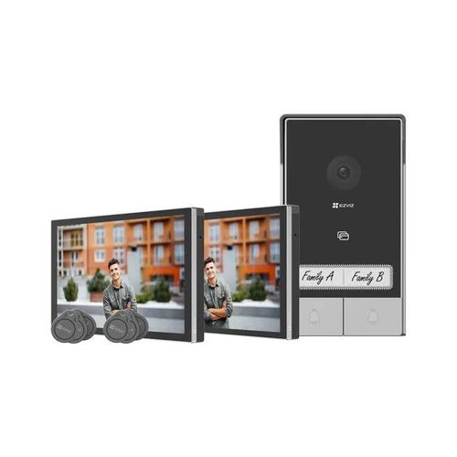Interphone Vidéo - EZVIZ - HP7 2K 2-Family Kit - Moniteur Tactile 7" - Détection Humaine - Vision Nocturne