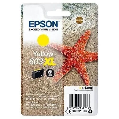 Epson 603XL - 4 ml - XL - jaune - original - blister - cartouche d'encre - pour Expression Home XP-2150, 2155, 3150, 3155, 4150, 4155; WorkForce WF-2820, 2840, 2845, 2870