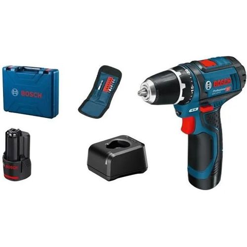 Bosch Perceuse-visseuse sans fil GSR 12V-15 Professional coffret, 2 batteries 12 V 2 Ah 060186810G