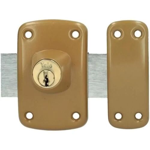 YALE - YV10DE-45/SC - Verrou cylindre double 5 goupilles diametre 23 mm - longueur 45 mm - 3 clés - marron doré