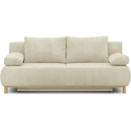 Banquette Convertible 3 Places Mika - Velours Côtelé Beige - Coffre De Rangement - L 192 X H 84 X P 93 Cm