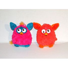 Furby Lot 2 Peluche Doudou Furby Rose Bleu Et Orange Rouge 16 Cm