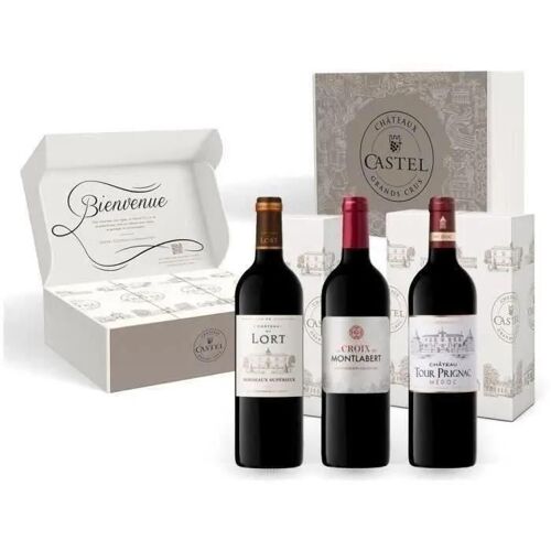 Coffret Médailles D'or De Bordeaux : Château Du Lort, La Croix Montlabert, Châteaux Tour Prignac - Vin Rouge De Bordeaux