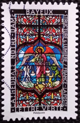 France 2016 Timbre Oblitéré Yt 1357 - Basilique Notre-Dame De Bayeux - Carnet Structure Et Lumière